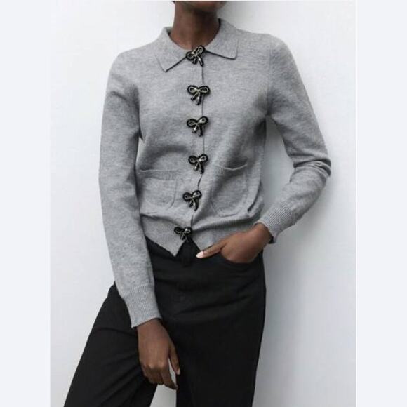 RARE!!! ZARA Embellished Knit Top NWT - Picture 13 of 16